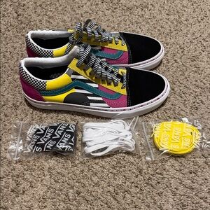 Vans Colorful Sneakers - Black, Yellow, Pink, Blue